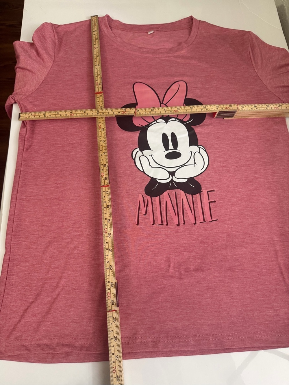 Disney Minnie Mouse Long Sleeve Graphic Tee Pink Women’s Large - Picture 3 of 4